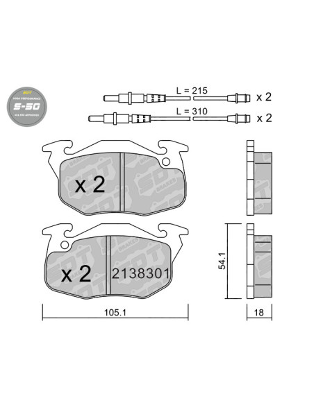 FRONT HIGH PERFORMANCE BRAKEPADS S50 CITROEN AX SAXO ZX PEUGEOT 106 205 306 309 RENAULT CLIO R5 R11 R19