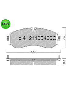 Pastillas De Freno Delanteras High Performance S50C Man Tge Vw Crafter Grand California Camper Scb Scc