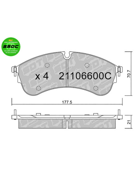 Pastillas De Freno Delanteras High Performance S50C Man Tge Vw Crafter Grand California Camper Scb Scc