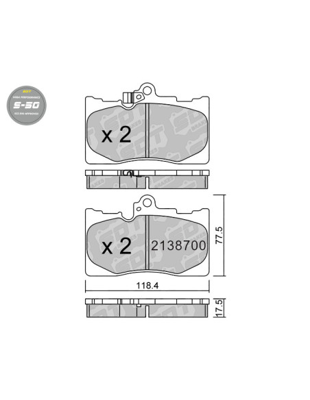 FRONT HIGH PERFORMANCE BRAKEPADS S50 LEXUS GS S19 GS L1