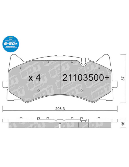 Front High Performance Plus pads S50+ MERCEDES BENZ AMG GT C190 R190 C CLASS AMG 63 C205 S205 W205 (NO CERAMIC BRAKES)