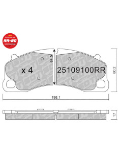 Front racing RR80 brakepads PORSCHE 982 CAYMAN GT4 991 GT3 RS 991.2 GT3RS 992 3.0 CARRERA