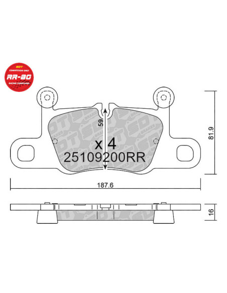 Pastillas Traseras Racing Rr80 Porsche 981 Cayman Gt4 991 Gt3 991.2 Gt3 992 3.0 Carrera 4S 918 Spyder