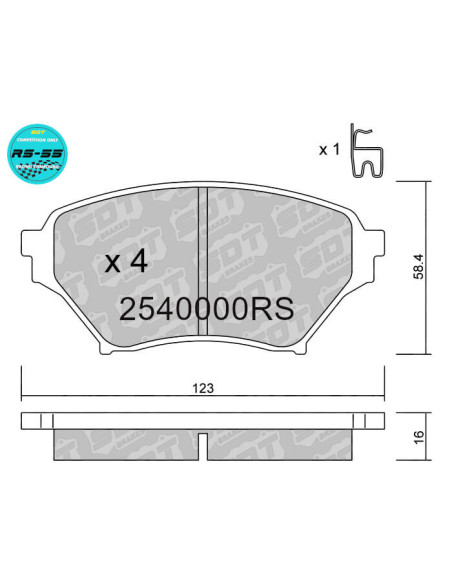 Front Racing RS55 brakepads MAZDA NB (with Ø270mm brakedisc)