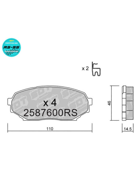 Front Racing RS55 brakepads MAZDA MX5 NA