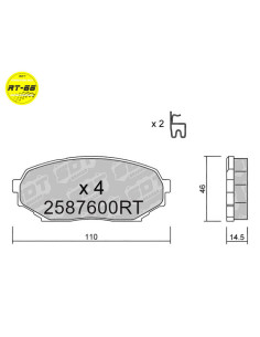 Front RT66 racing brakepads MAZDA MX5 NA