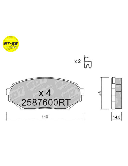 Front RT66 racing brakepads MAZDA MX5 NA
