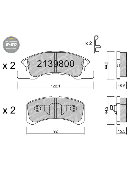 Pastillas De Freno Delanteras High Performance S50 Daihatsu Cuore Mitsubishi Space Star