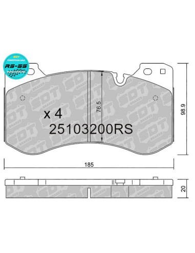 Front racing RS55 brakepads BMW M2...