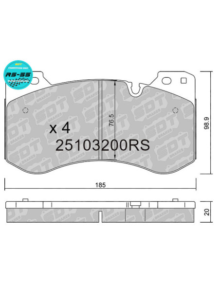 Front racing RS55 brakepads BMW M2 G42 M3 G20 M4 G22