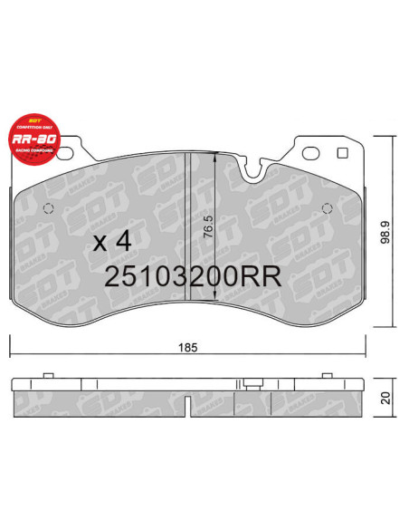 Front racing RR80 brakepads BMW M2 G42 M3 G20 M4 G22