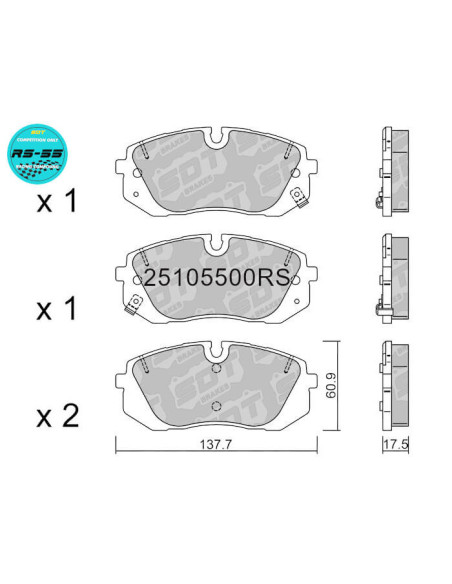 Front racing RS55 brakepads HYUNDAI i20N N PERFORMANCE