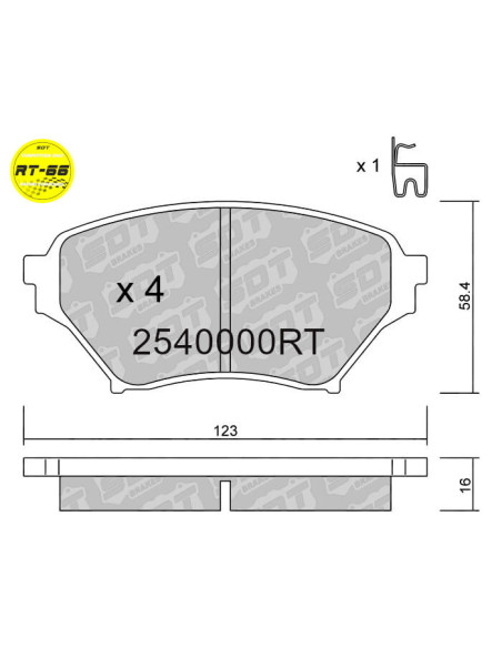 Pastillas De Freno Delanteras Racing Rt66 Mazda Nb (Con Discos Ø270Mm)