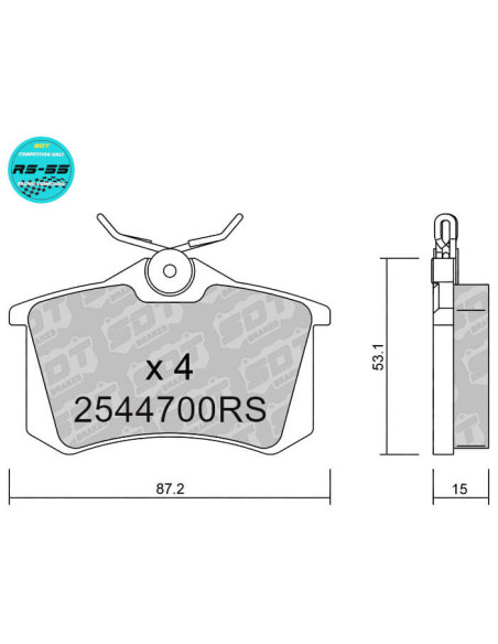 Rear racing RS55 brakepads AUDI CITROEN DS PEUGEOT SEAT SKODA VW GTI CUPRA