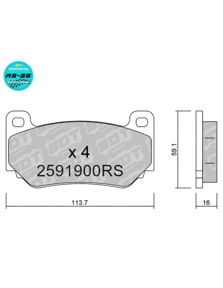 Pastillas De Freno Racing Rs55 Sdt 4P Ap Racing Cp7600 Galfer Ga7609 Lotus Exige Mg Tf 160