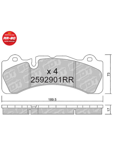 Pastillas De Freno Racing Rr80 Brembo Gt6 Narrow (48Mm Radial Pad Depth) (07.B314.58 - B6517 - Xa5.71.M2)