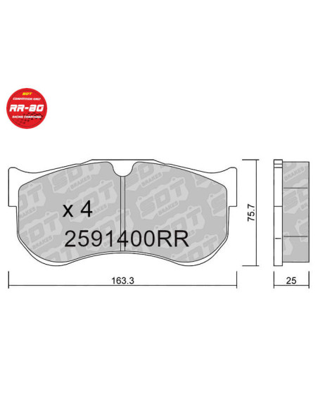 Pastillas Delanteras Rr80 Brembo B28 Audi R8 Gt4 Ferrari 458 Gt3 488 Gt3 Lamborghini Gt3 Super Trofeo