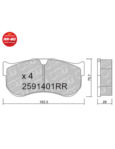 Front Racing RR80 brakepads BREMBO B28 ASTON MARTIN AUDI BENTLEY BMW DODGE FERRARI HONDALAMBORGHINI MCLAREN  TOYOTA