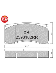 Rear racing RR80 brakepads ASTON MARTIN AUDI BENTLEY BMW FERRARI KTM LAMBORGHINI MCLAREN MERCEDES PORSCHE ALPINE
