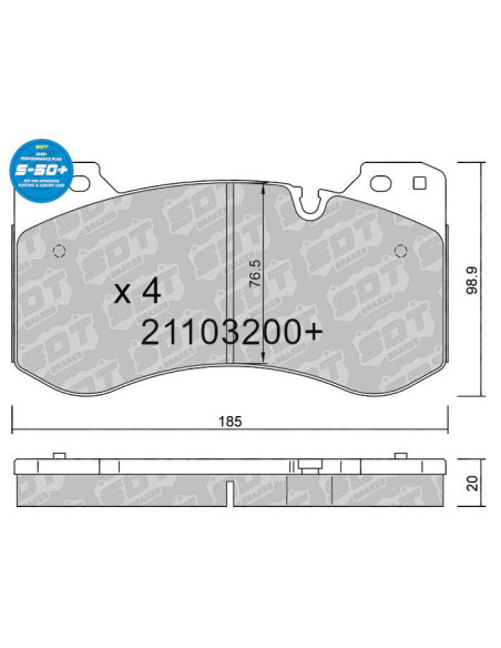 Front High Performance Plus brakepads S50+ for BMW M2 G42 M3 G20 M4 G22