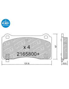 Front High Performance Plus brakepads S50+ TESLA MODEL 3 (5YJ3) MODEL Y (5YJY)