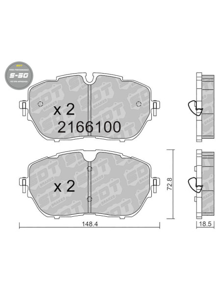 Front High Performance S50 pads  CITROEN C5 AIRCROSS C5 X DS 4 II DS 7 OPEL ASTRA L PEUGEOT 3008 II 308 II III 508 II