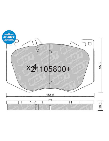 Pastillas Delanteras High Performance Plus S50+ Mercedes A-Class W177 AMG A35 A45 CLA C118 35S 45S CLA GLA H247 GLB X247