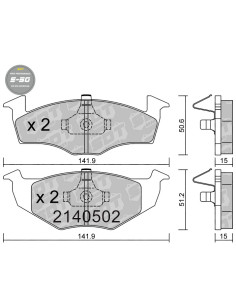 Pastillas De Freno Delanteras High Performance S50 Seat Cordoba Ibiza Mk2 Vw Golf Mk3 Vento