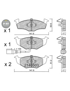 FRONT HIGH PERFORMANCE BRAKEPADS S50 SEAT CORDOBA IBIZA MK3 VW POLO 9N