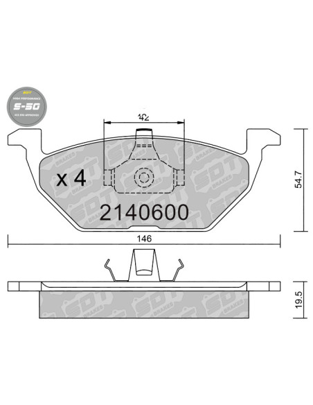 FRONT HIGH PERFORMANCE BRAKEPADS S50 SEAT TOLEDO SKODA OCTAVIA 1U VW BORA GOLF IV