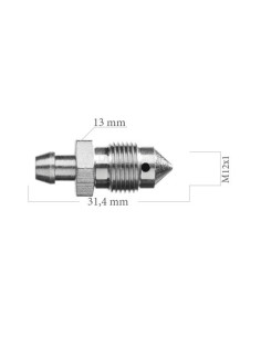 Tornillo Sangrador Purgador De Acero M12X100 Longitud 31,4Mm 2