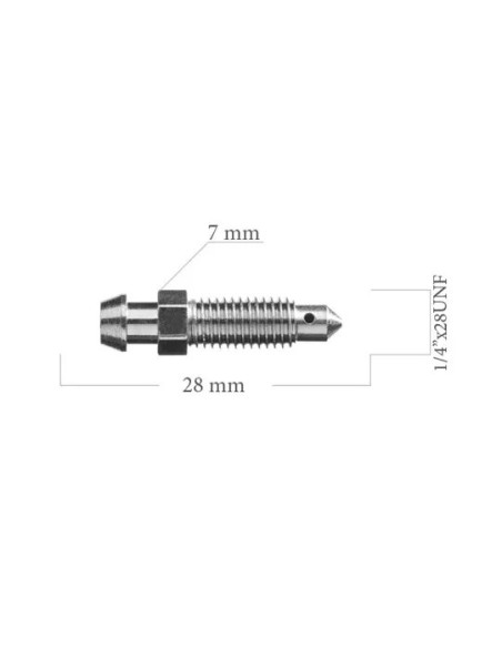 Tornillo Sangrador Purgador De Acero M1/4 28Unf Longitud 28 Mm
