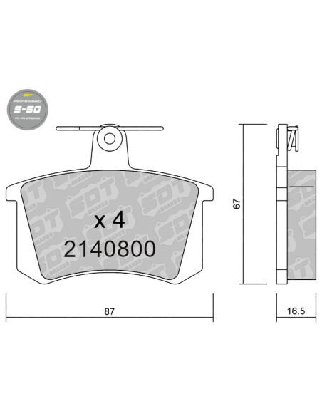REAR HIGH PERFORMANCE BRAKEPADS S50 ALFA ROMEO 164 AUDI 80 A4 8D FIAT CROMA LANCIA THEMA