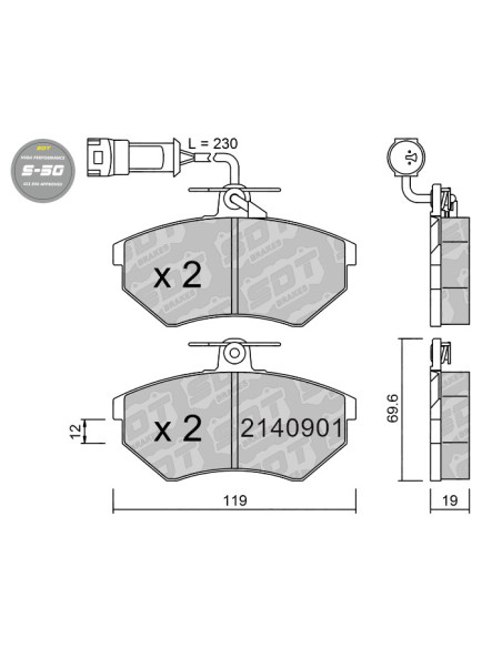 *Discontinued* FRONT HIGH PERFORMANCE BRAKEPADS S50 SEAT CORDOBA IBIZA MK2 VW CORRADO GOLF MK2 MK3 VENTO