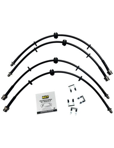 Set 4 stainless steel brakelines hoses for FIAT DUCATO 290 (2014-) Motorhome Campervan