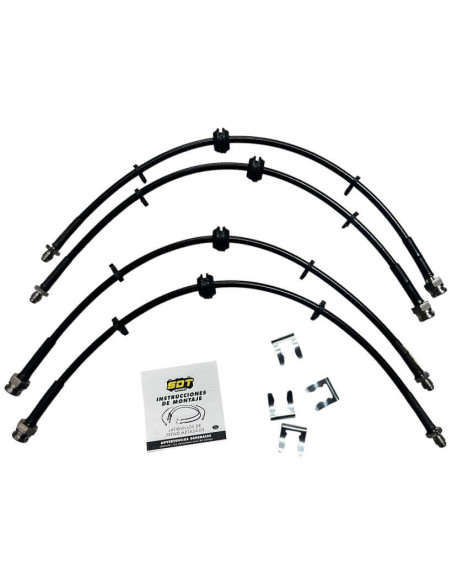 Set 4 stainless steel brakelines hoses for FIAT DUCATO 290 (2014-) Motorhome Campervan