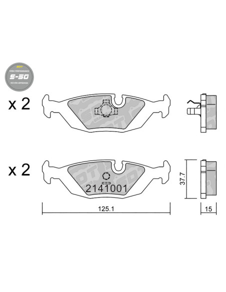 Pastillas De Freno Traseras High Performance S50 Saab 900 9000 Volvo 440 460 480