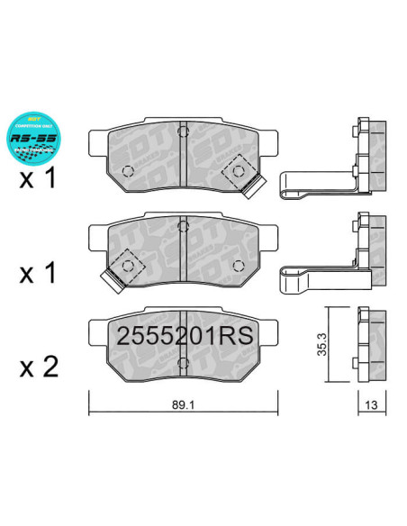 Rear RS55 racing brakepads HONDA CIVIC ED EE MC MB PRELUDE BA MG ZR ZS ROVER 25 45 STREETWISE
