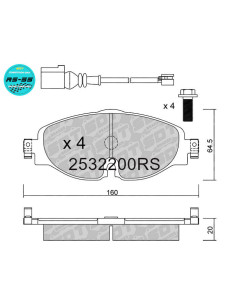 Front Racing RS55 brakepads AUDI A3 8V CUPRA SEAT LEON 5F SKODA GOLF 7 T-ROC
