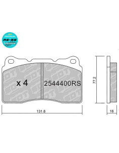 Racing RS55 Front Brake Pads for Alfa Romeo GTA, Mitsubishi Evo, Renault Megane IV RS, Subaru Impreza STI