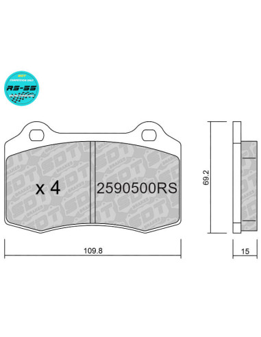 Racing RS55 brakepads CITROEN DS3 DODGE FERRARI 360 F430 FORD FOCUS RS KTM XBOW LOTUS PEUGEOT 208 406 COUPE