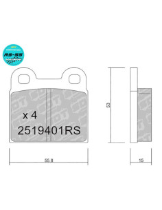 Rear Racing RS55 brakepads ALFA ROMEO 75 ALFETTA GIULIETTA 116 GTV SZ