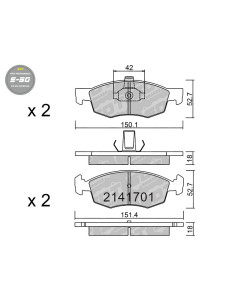 FRONT HIGH PERFORMANCE BRAKEPADS S50 FIAT DOBLO PALIO PUNTO 188