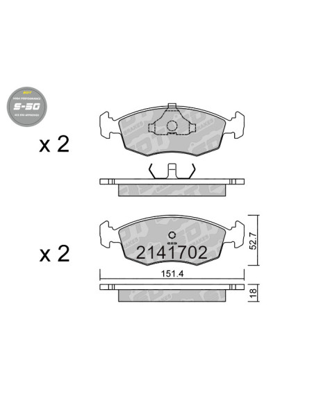 FRONT HIGH PERFORMANCE BRAKEPADS S50 FORD ESCORT SCORPIO SIERRA