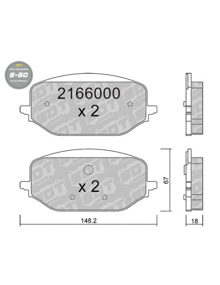 Front High Performance S50 CITROEN BERLINGO C5 AIRCROSS C5 X DS 4 II PEUGEOT 3008 II 308 III 408 II TOYOTA PROACE