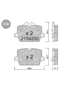 Pastillas traseras High Performance S50 Bmw 2 G42 3 G20 G21 4 G22 Z4 G29 Toyota Supra DB