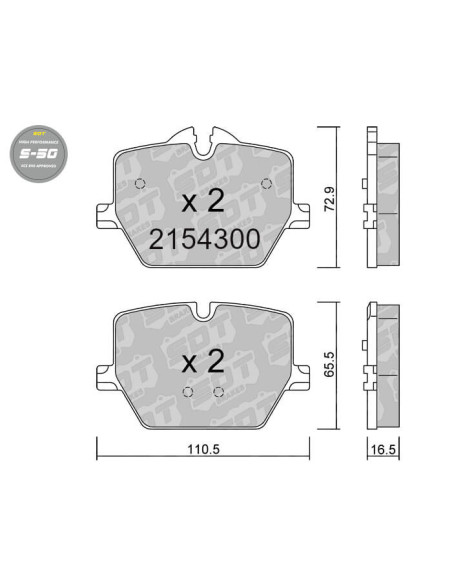 Pastillas Traseras High Performance S50 Bmw 2 G42 3 G20 G21 4 G22 Z4 G29 Toyota Supra Db