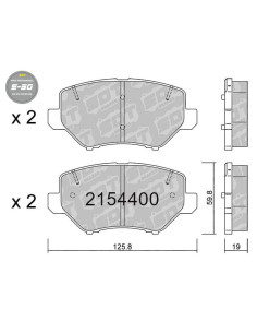 Front High Performance S50 pads for CITROEN C3 FIAT GRANDE PANDA JEEP AVENGER OPEL CORSA F MOKKA II PEUGEOT 208 II 2008 II