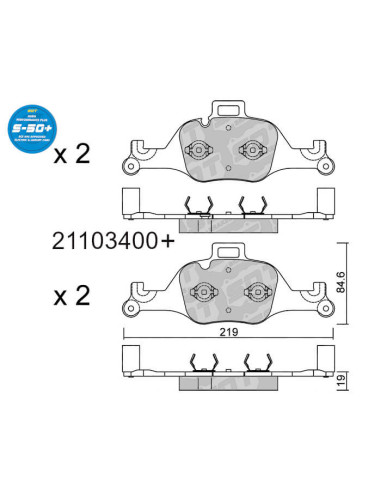 Front S50+ High Performance Plus brakepads for BMW 3 G20 G21 5 G31 7 G11 X3 F97 X4 F98 X5 F95 X6 F96