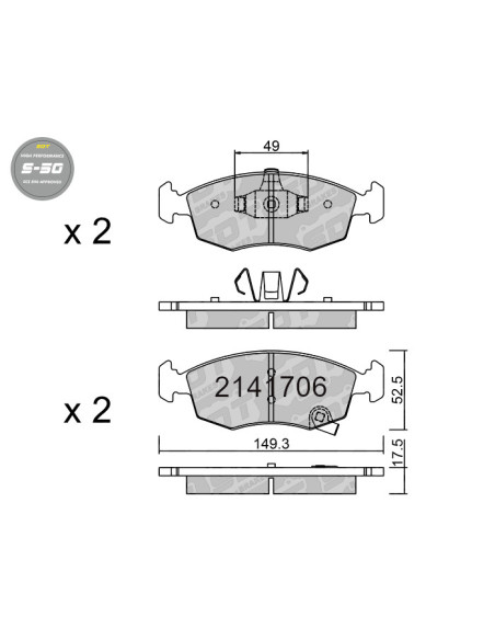 Pastillas De Freno Delanteras High Performance S50 Fiat Panda 312 Lancia Ypsilon 846